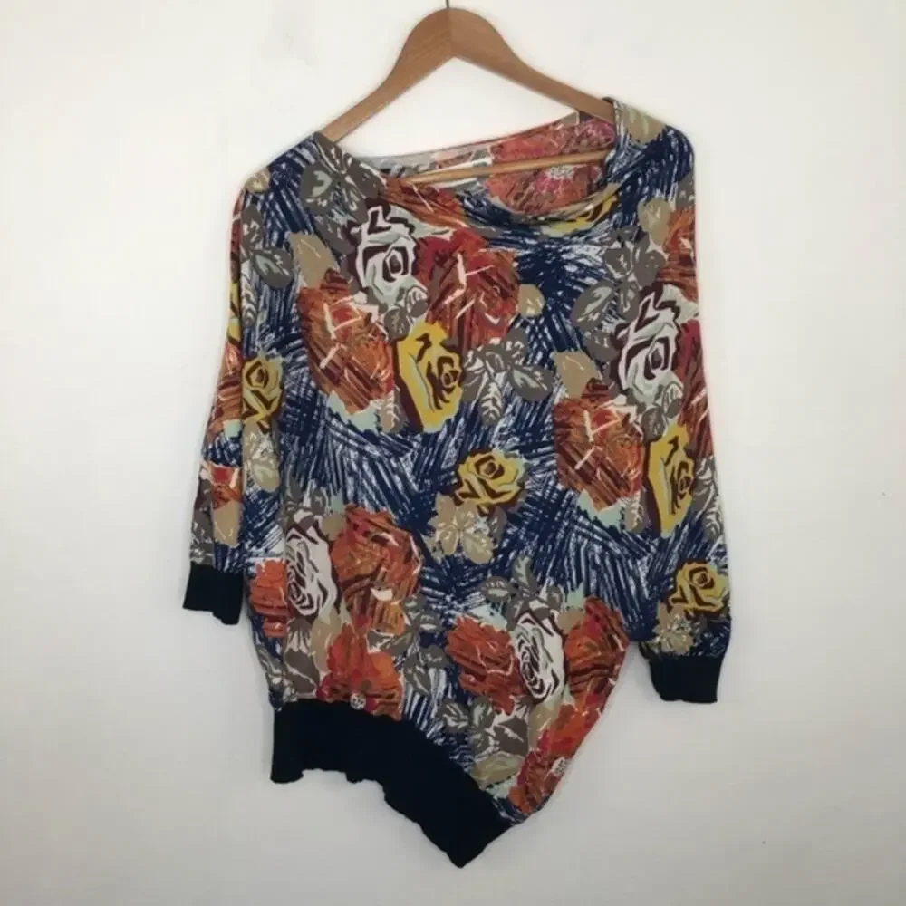 Anthropologie Sparrow Autumn Leaves Dolman Sweater Size Small
